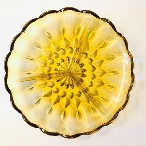 Vintage Anchor Hocking Fairfield Amber
Glass Divided Plate 8.75"